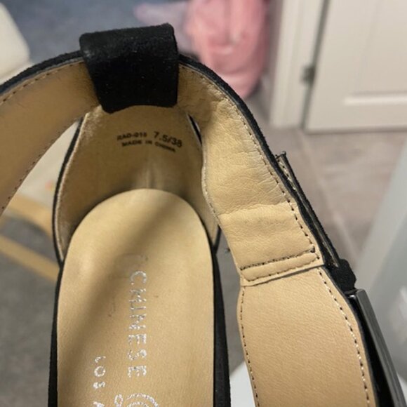 Chinese Laundry Ankle Strap Heels, 3.75" Microsuede, Size 7.5 - Picture 3 of 7